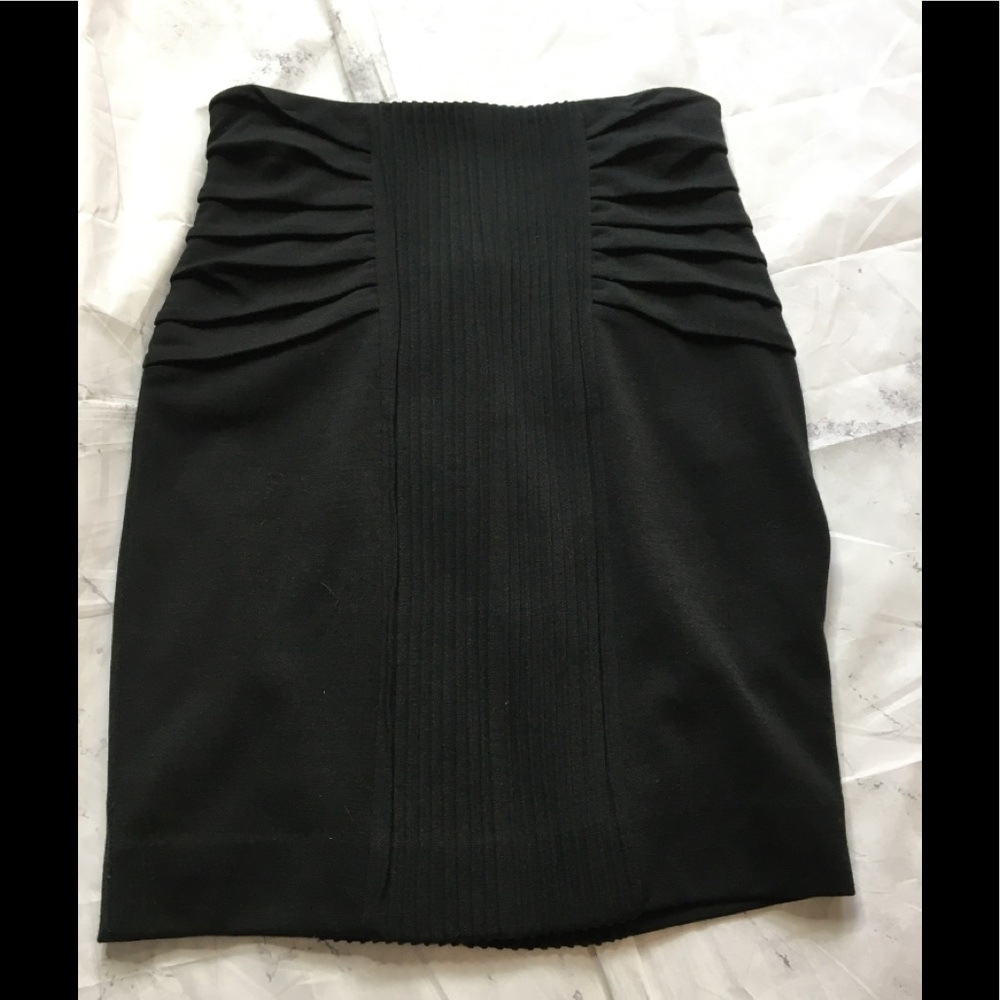 Catherine Maladrino nwt black stretch ruched knit skirt